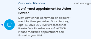 appointment confirmation notification